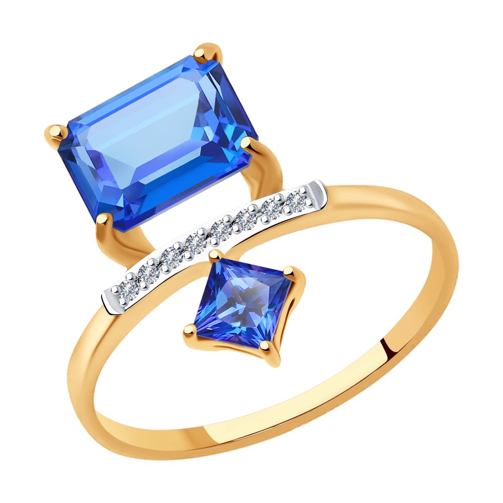 Кольцо SOKOLOV Diamonds из золота с бриллиантами и топазами