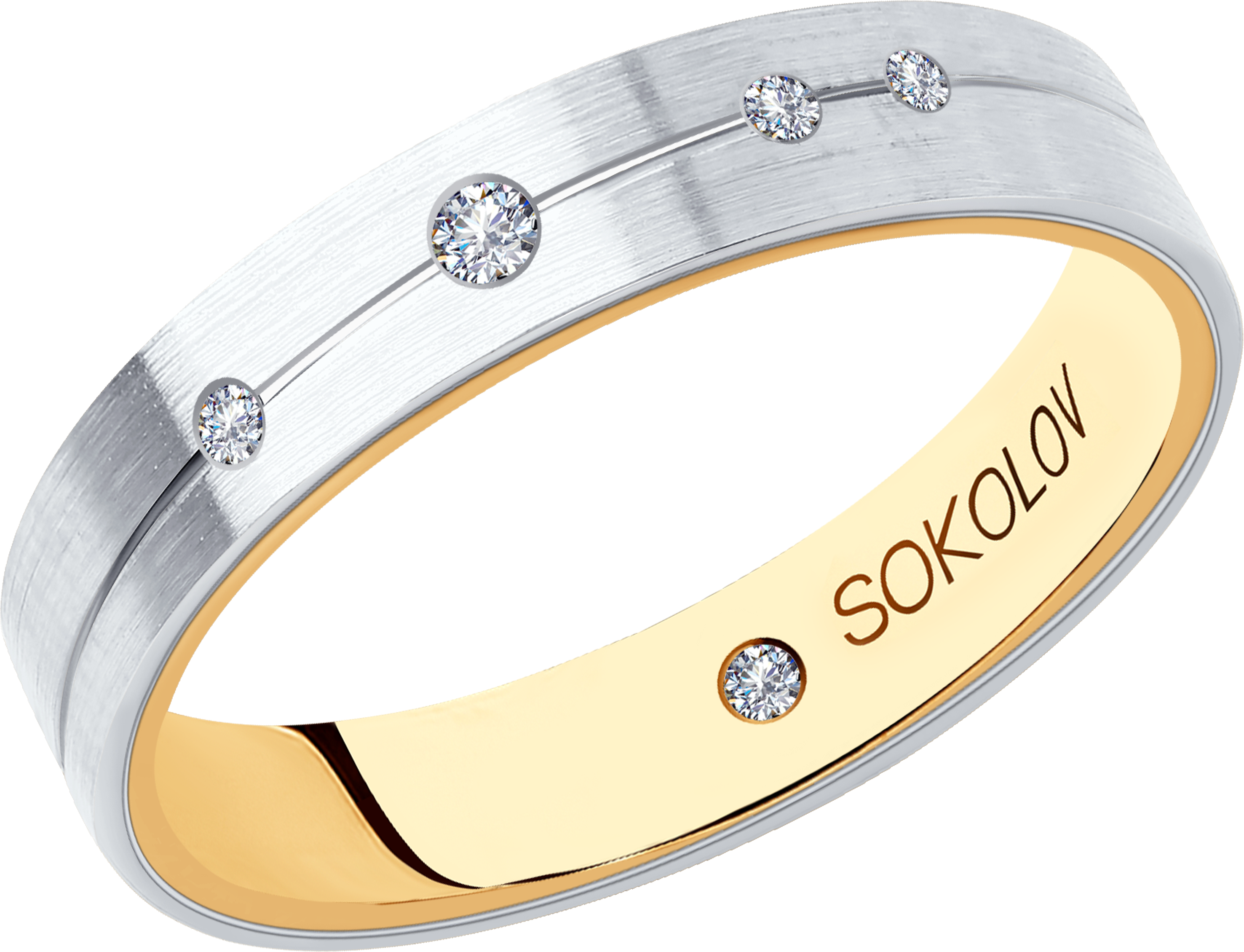 Кольцо SOKOLOV Diamonds из комбинированного золота с бриллиантами