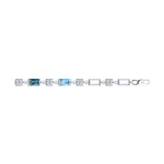 Браслет из белого золота с голубыми и синими топазами и Swarovski Zirconia