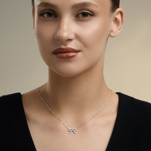 Колье из серебра с фианитами - фото 4