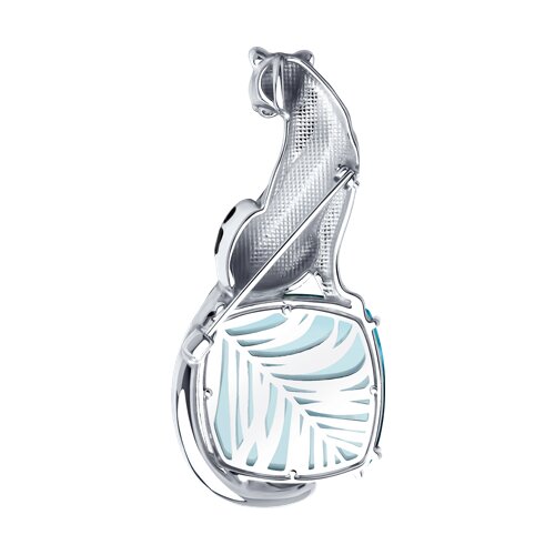 Брошь из серебра с ситаллом и эмалью - фото 2