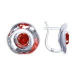 Серьги из серебра с фианитами