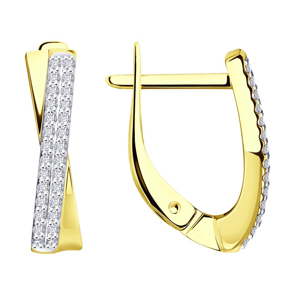 Серьги SOKOLOV Diamonds из желтого золота с бриллиантами