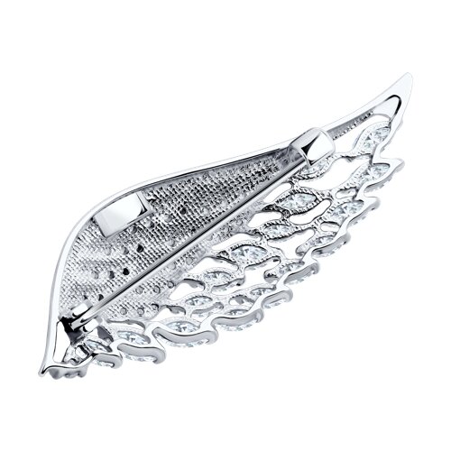 Брошь из серебра с фианитами - фото 2