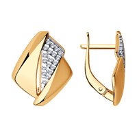 Серьги из золочёного серебра с фианитами