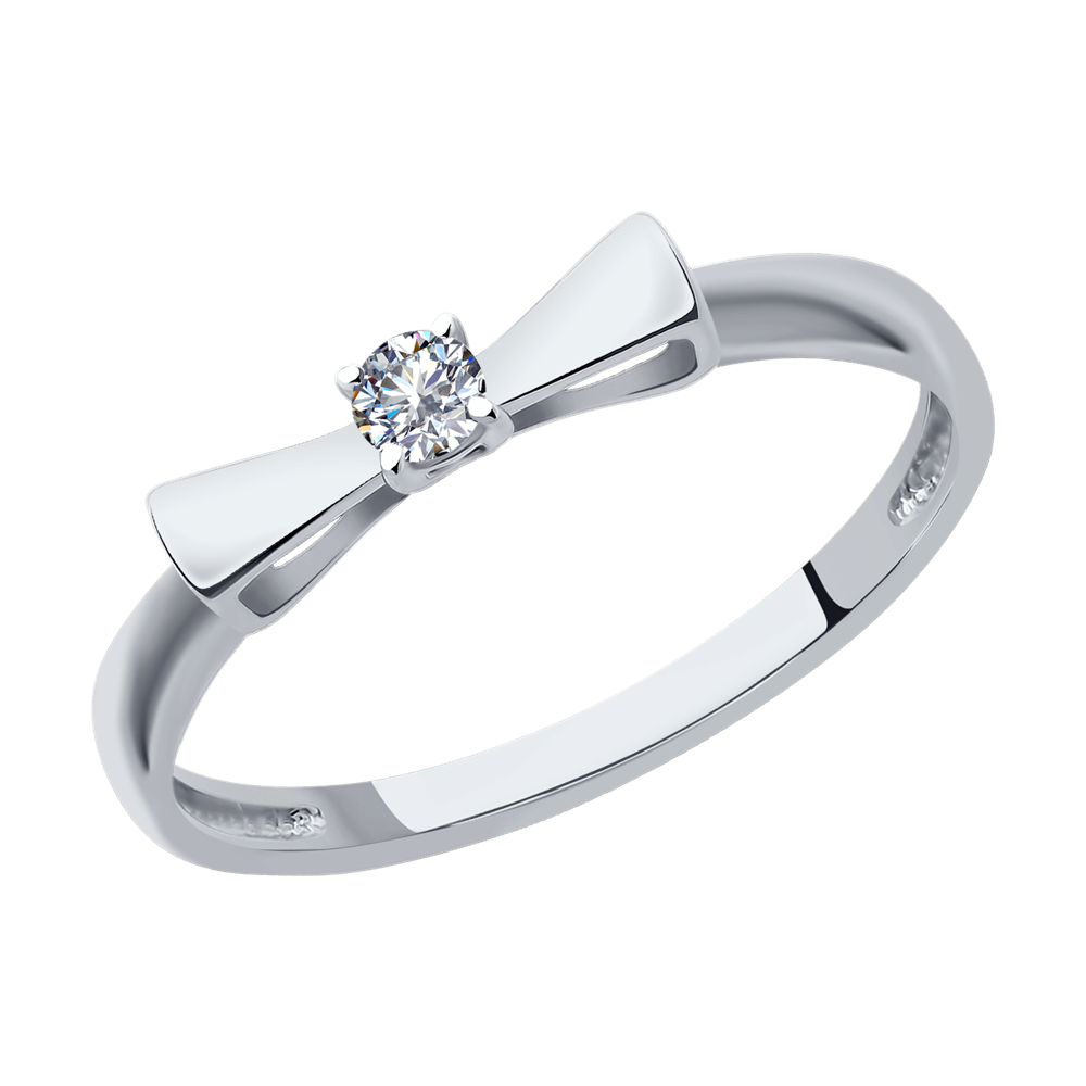 фото Помолвочное кольцо «бантик» sokolov diamonds из белого золота