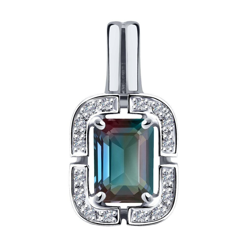 

Подвеска SOKOLOV Diamonds из белого золота с бриллиантами и александритом