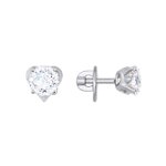 Пусеты из белого золота со Swarovski Zirconia