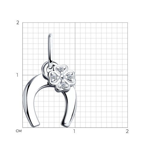 Подвеска из серебра с фианитами - фото 4