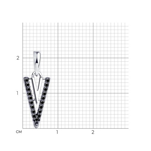 Подвеска из серебра с фианитами - фото 3
