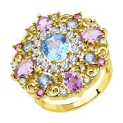 Кольцо SOKOLOV из золочёного серебра с фианитами 3800₽