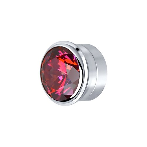 Вставка из серебра с красным Swarovski Zirconia