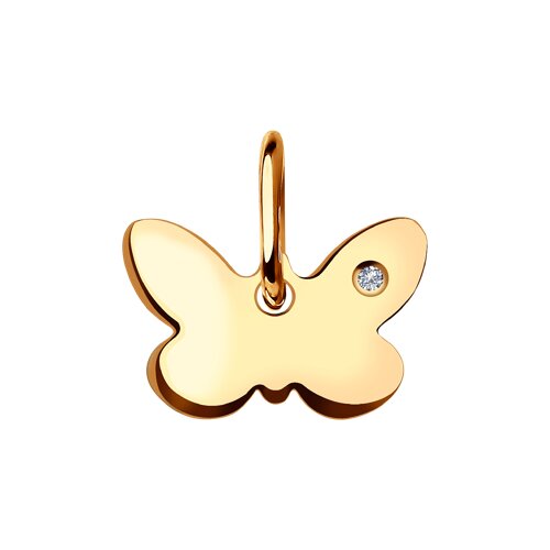 Подвеска "Бабочка" из золота с бриллиантом
