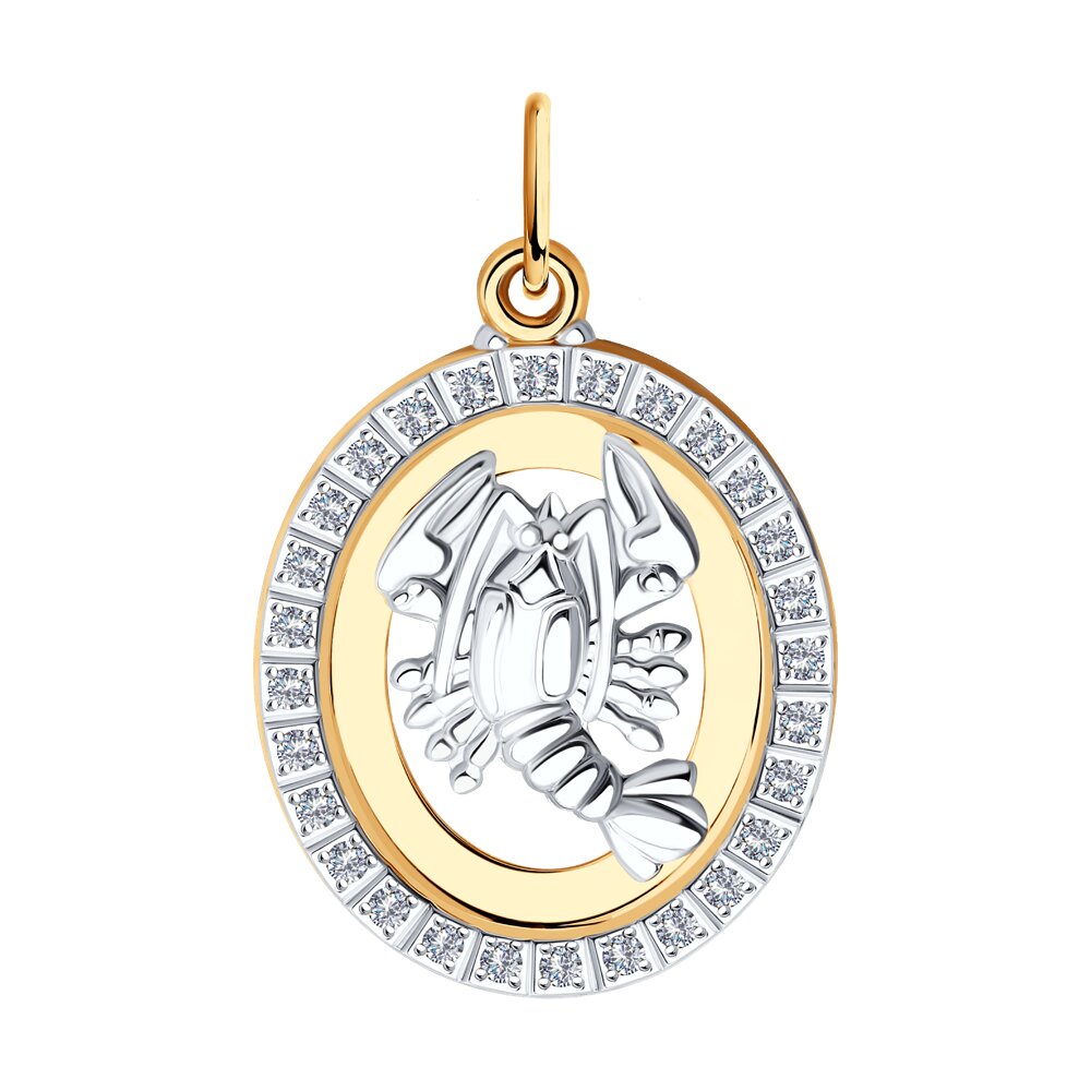 фото Подвеска знак зодиака sokolov из комбинированного золота с фианитами