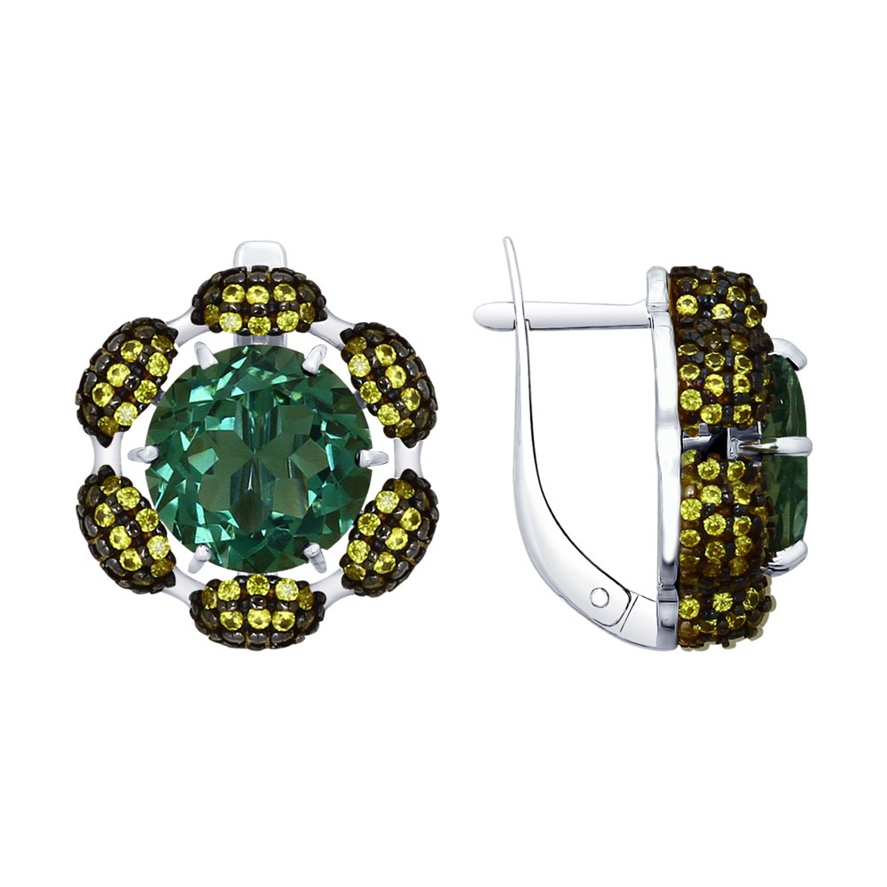 

Серьги SOKOLOV из серебра с кварцем и жёлтыми фианитами