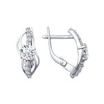Серьги из серебра с фианитами