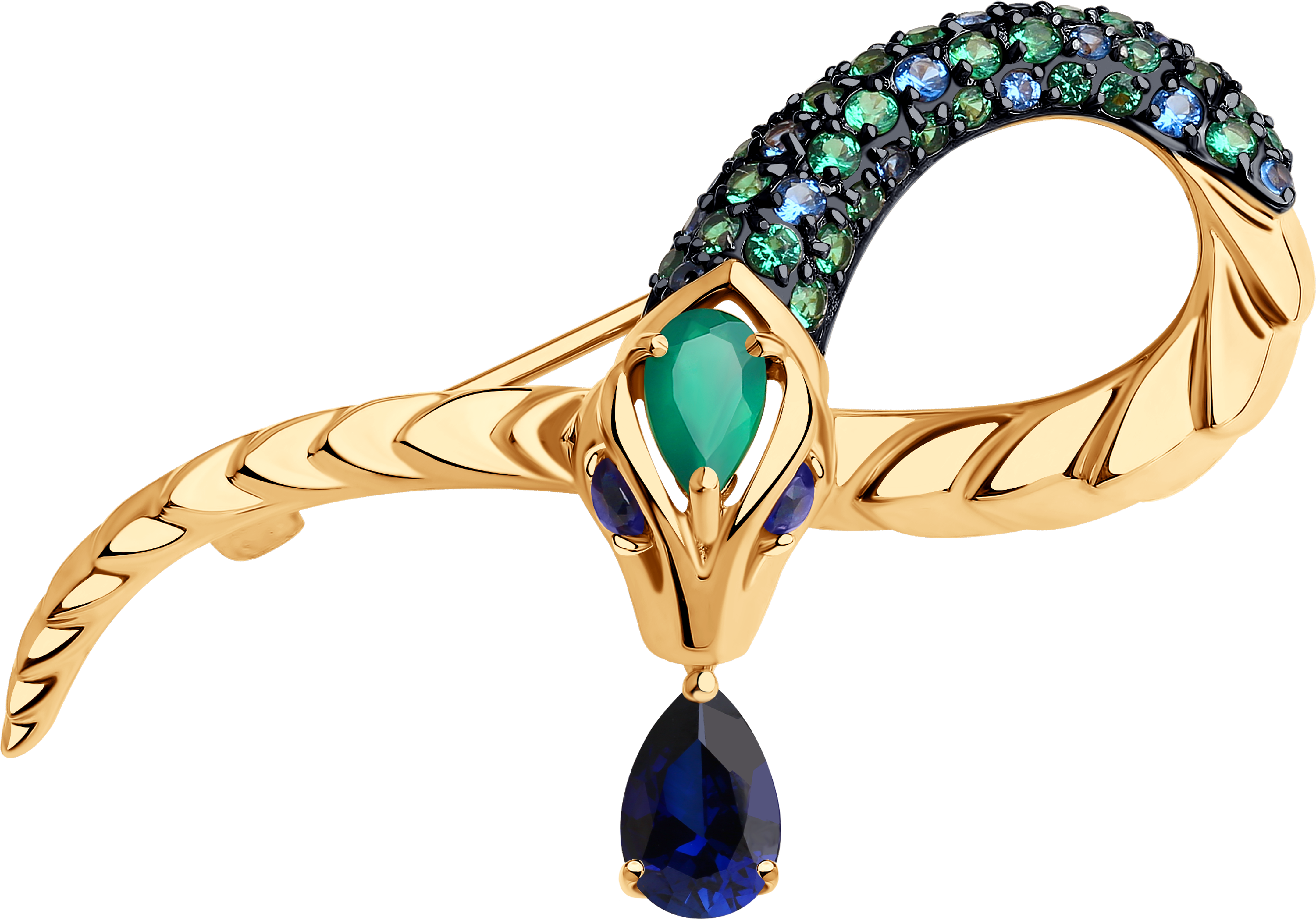 Брошь SOKOLOV из золота с миксом камней 23200₽