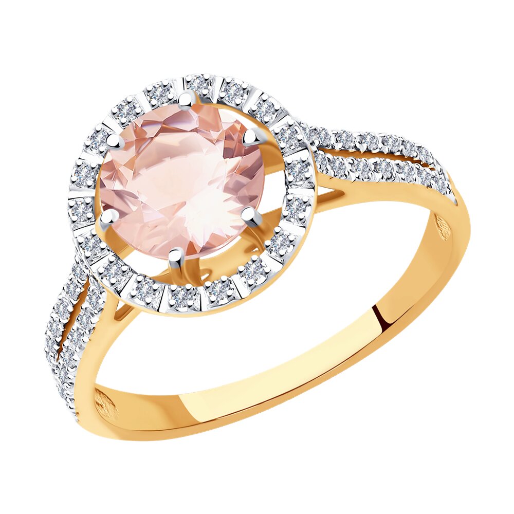 

Кольцо SOKOLOV Diamonds из золота с бриллиантами и морганитом
