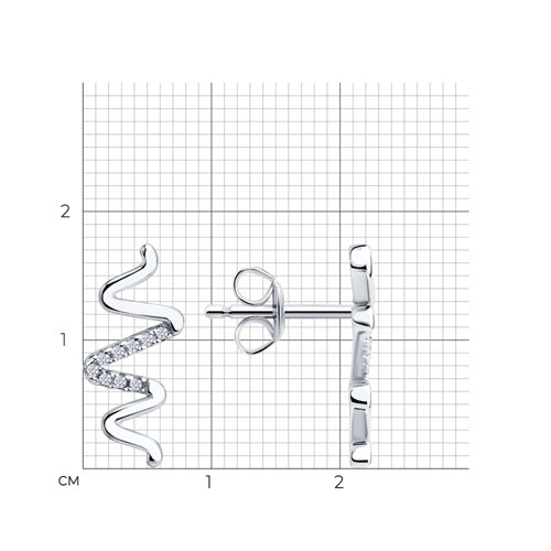 Серьги из серебра с фианитами - фото 5