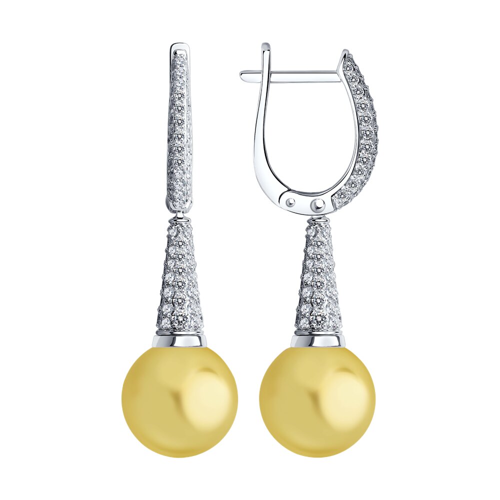 

Серьги SOKOLOV Diamonds из белого золота с бриллиантами и жемчугом