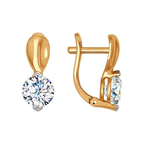 Серьги из золота со Swarovski Zirconia