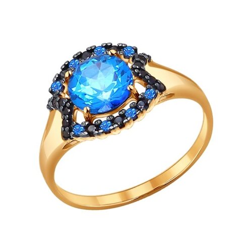 

Золотое кольцо с топазами Swarovski SOKOLOV