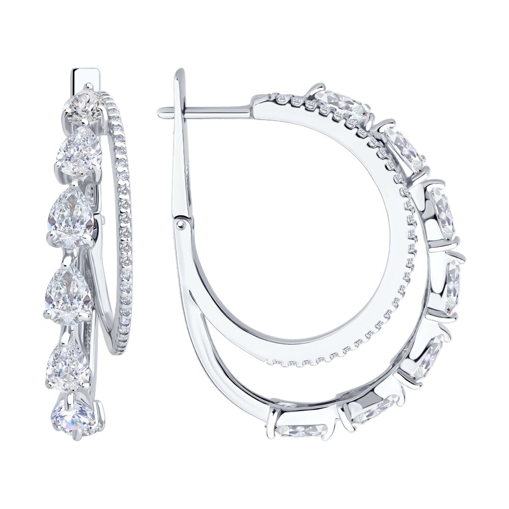 Серьги SOKOLOV из серебра с фианитами