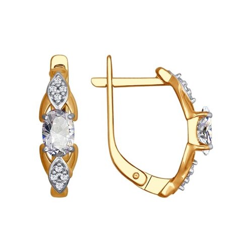 Серьги из серебра с фианитами