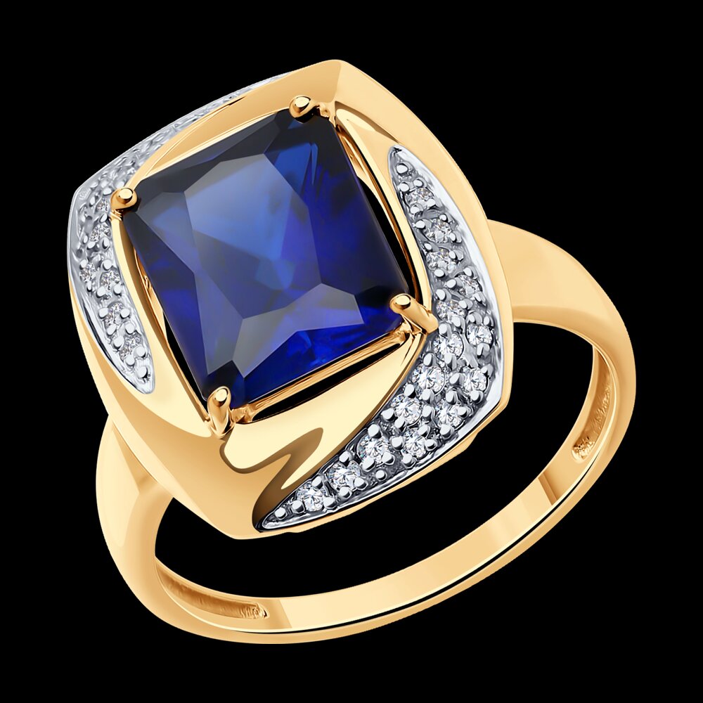 Кольцо SOKOLOV из золота с корундом и фианитами, фото 3