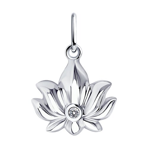 Подвеска из серебра с фианитом - фото 1