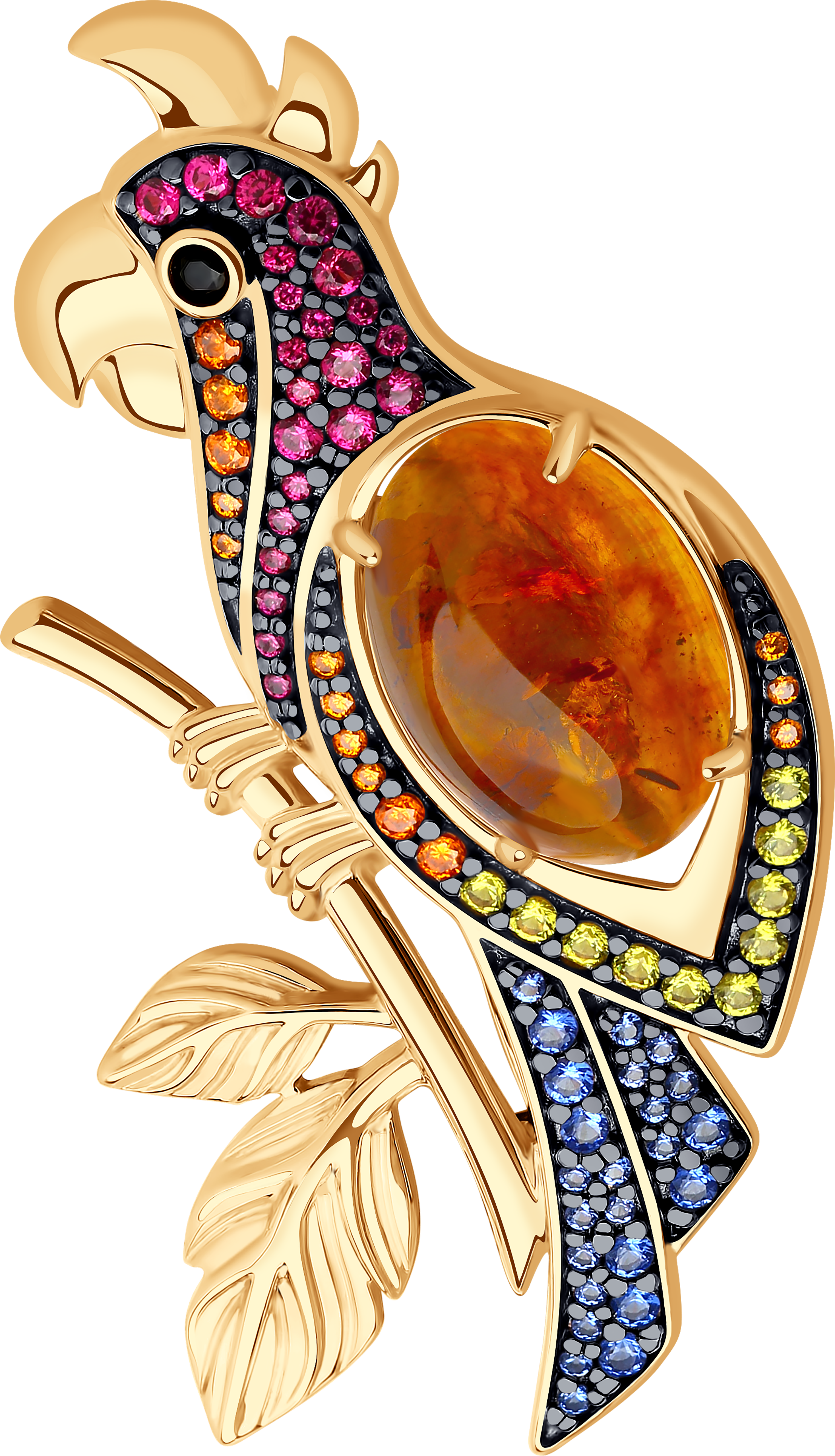 Брошь SOKOLOV из золочёного серебра с миксом камней 3800₽