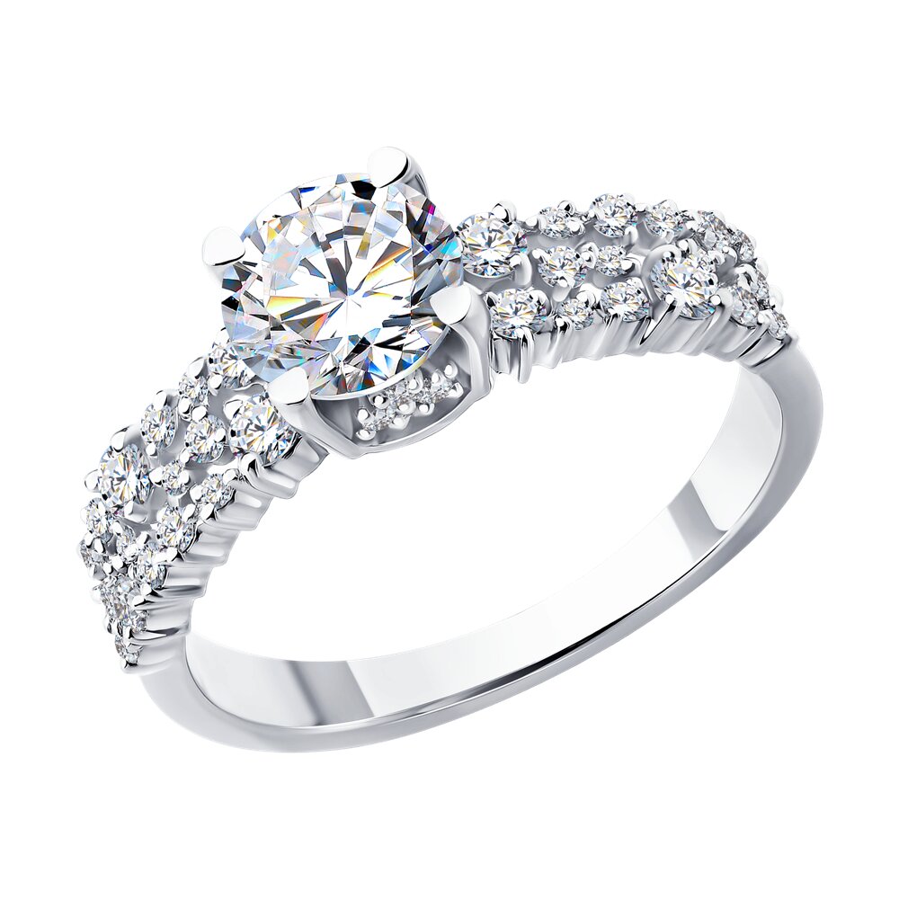 Кольцо SOKOLOV из белого золота с бриллиантом выращенным 399990₽