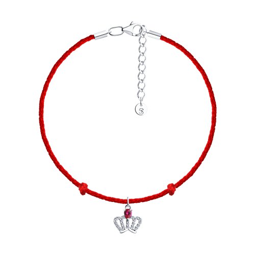 Браслет из серебра с корундом и фианитами - фото 1