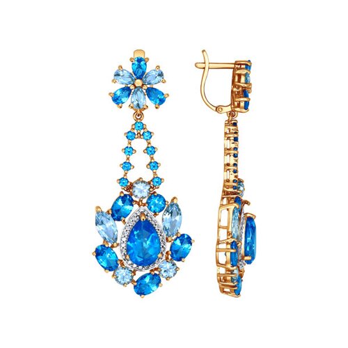 

Шикарные длинные серьги с топазами Swarovski SOKOLOV