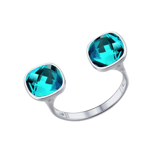 

Кольцо SOKOLOV из серебра с голубыми кристаллами swarovski