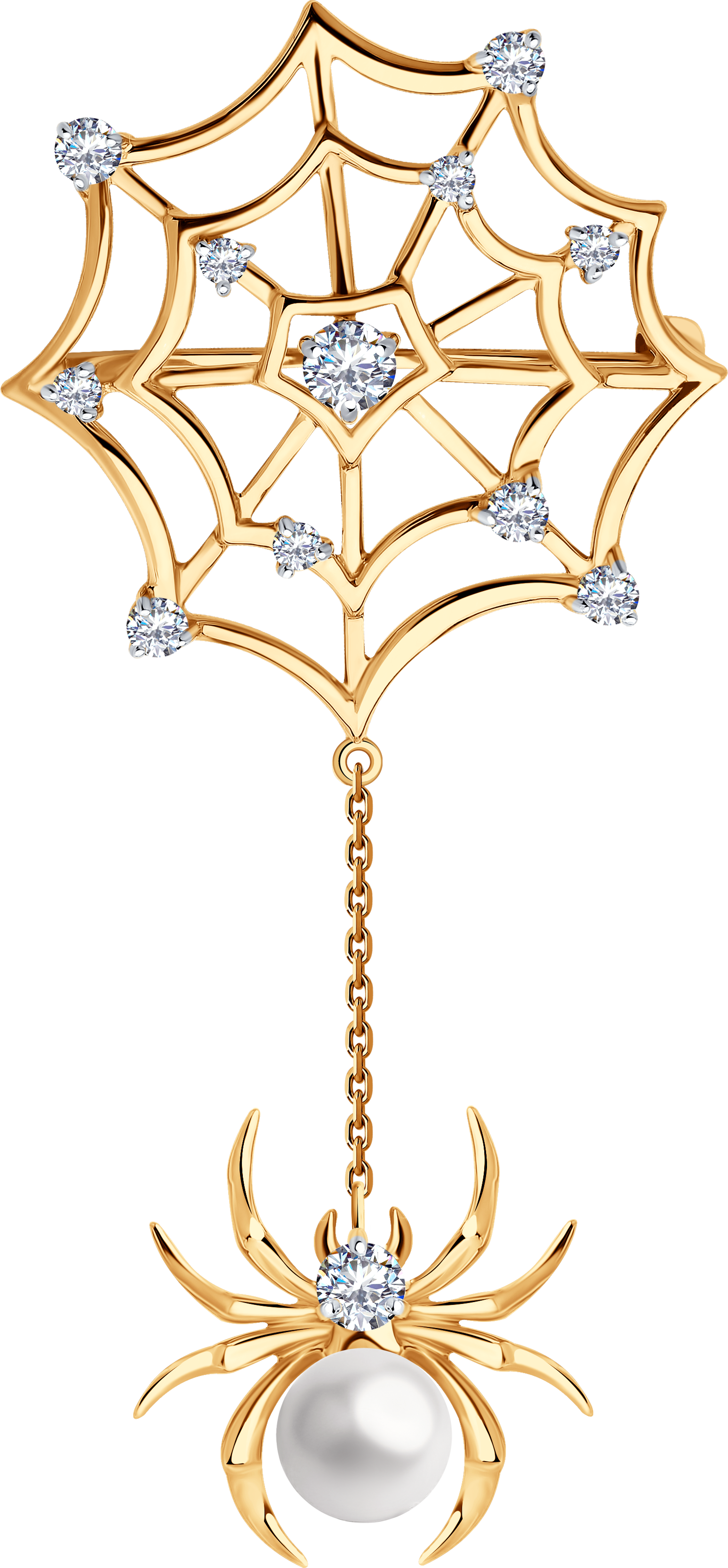 Брошь SOKOLOV из золота с жемчугом и фианитами 26500₽