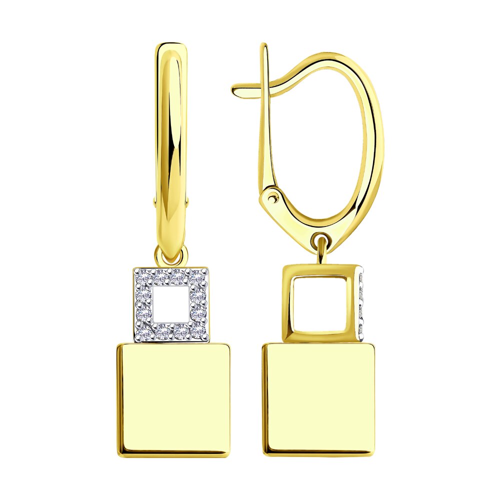 

Серьги SOKOLOV Diamonds из желтого золота с бриллиантами и керамическими вставками