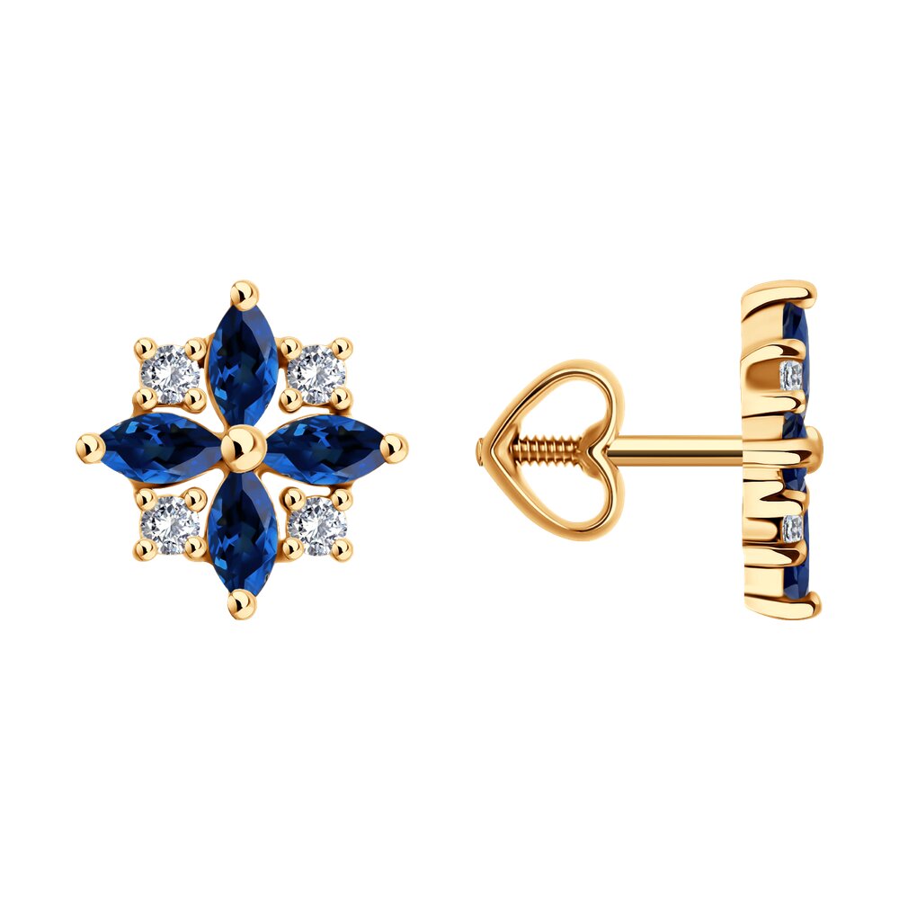 Серьги SOKOLOV из золота с наносапфирами и фианитами 72990₽