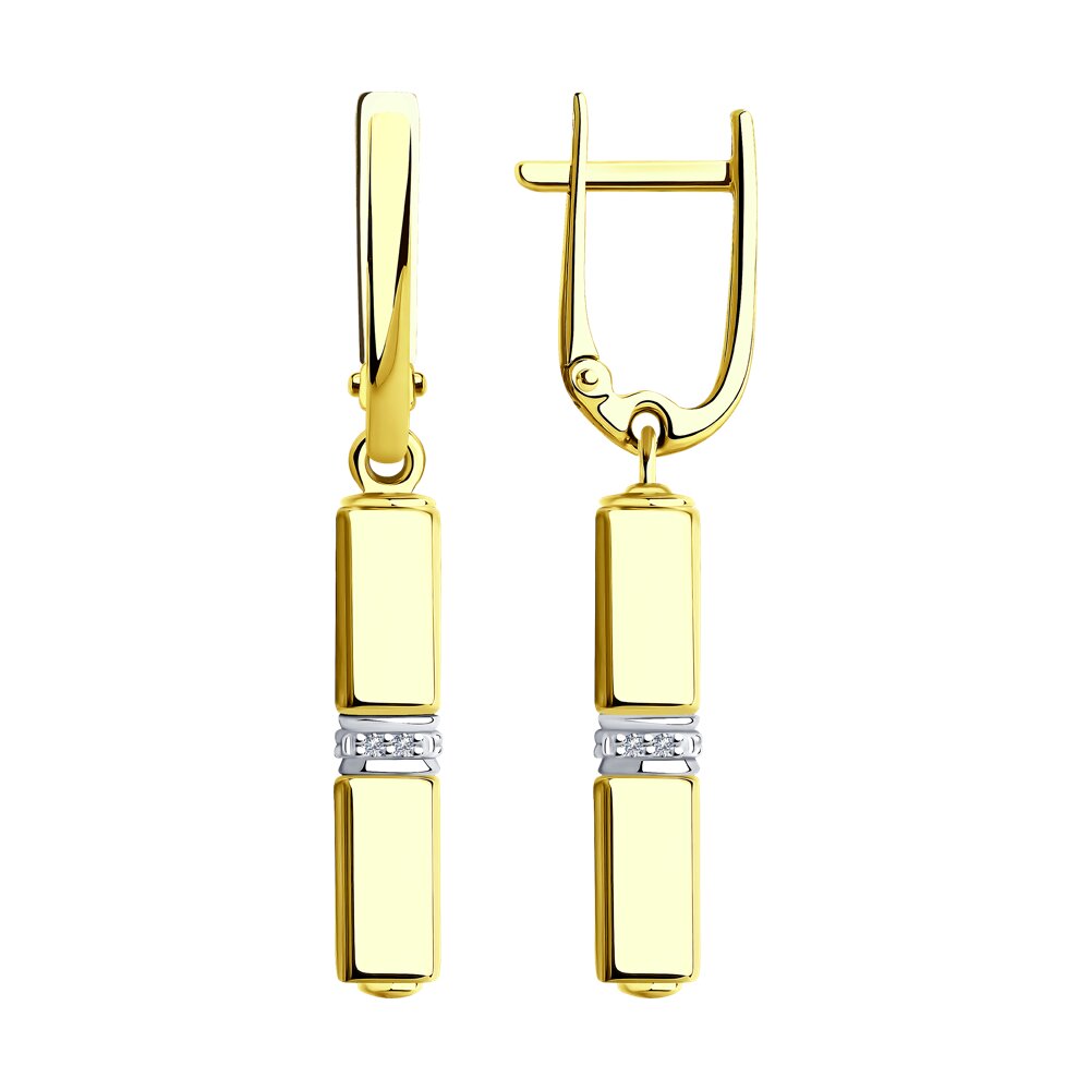 

Серьги SOKOLOV Diamonds из желтого золота с бриллиантами и керамическими вставками