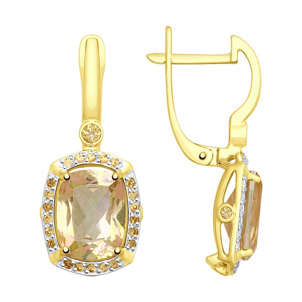 

Серьги SOKOLOV из желтого золота с топазами Swarovski и фианитами Swarovski