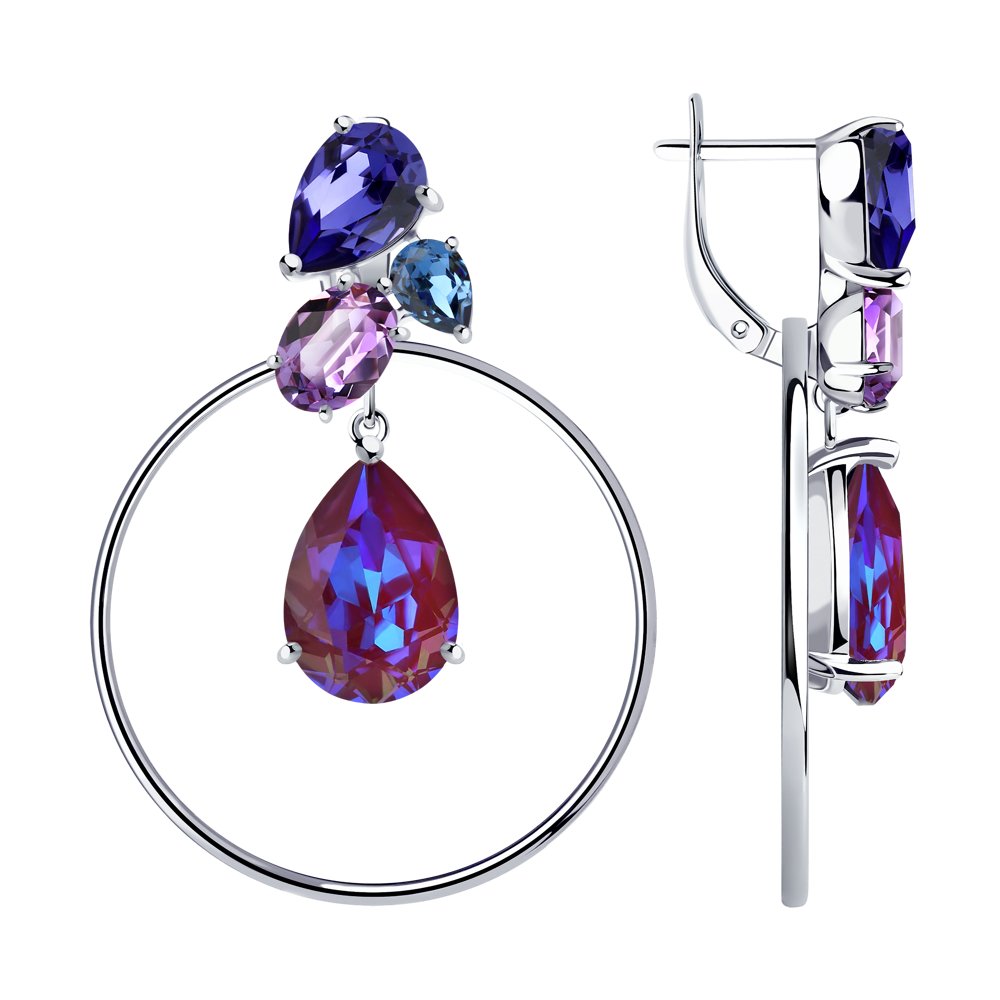 

Серьги SOKOLOV из серебра с голубыми кристаллами Swarovski