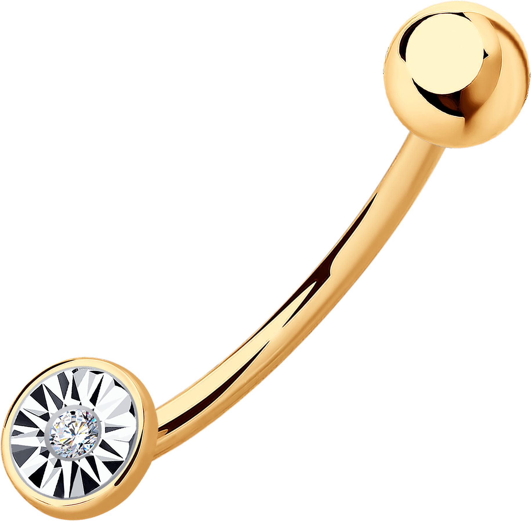 Пирсинг SOKOLOV Diamonds из комбинированного золота с бриллиантом