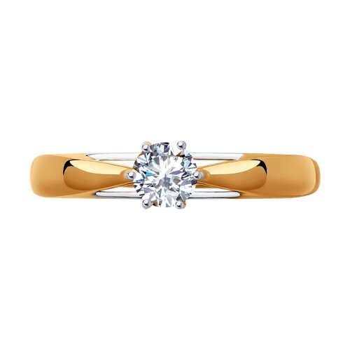 Помолвочное кольцо из золота с фианитом 017494 SOKOLOV фото 2
