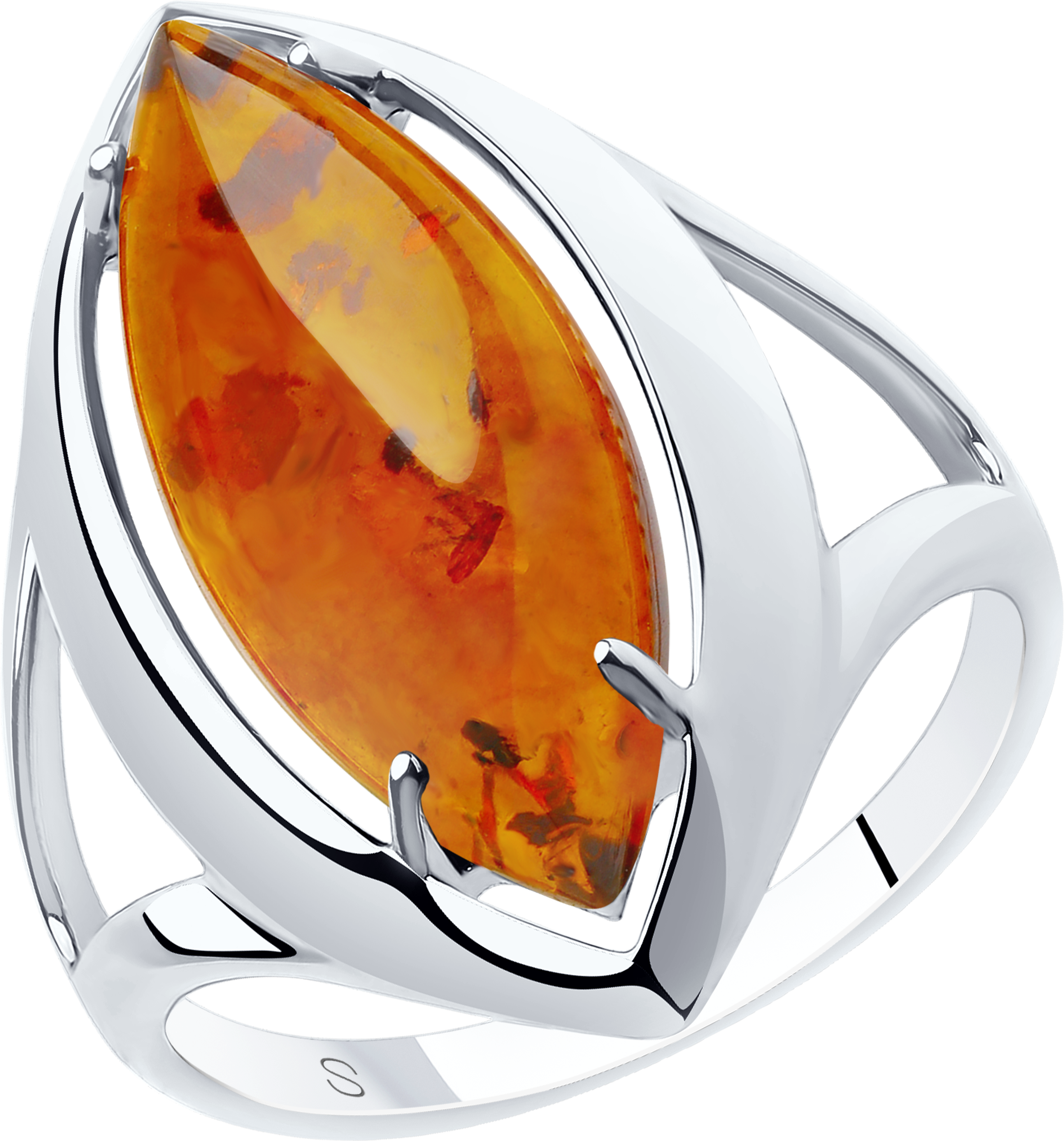 Кольцо SOKOLOV из серебра с янтарём 1900₽