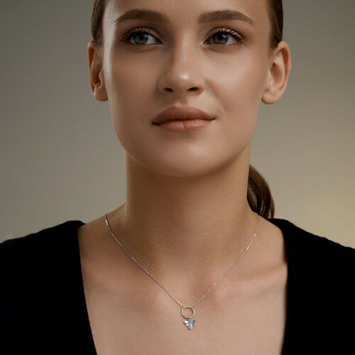 Колье из серебра с фианитами - фото 3