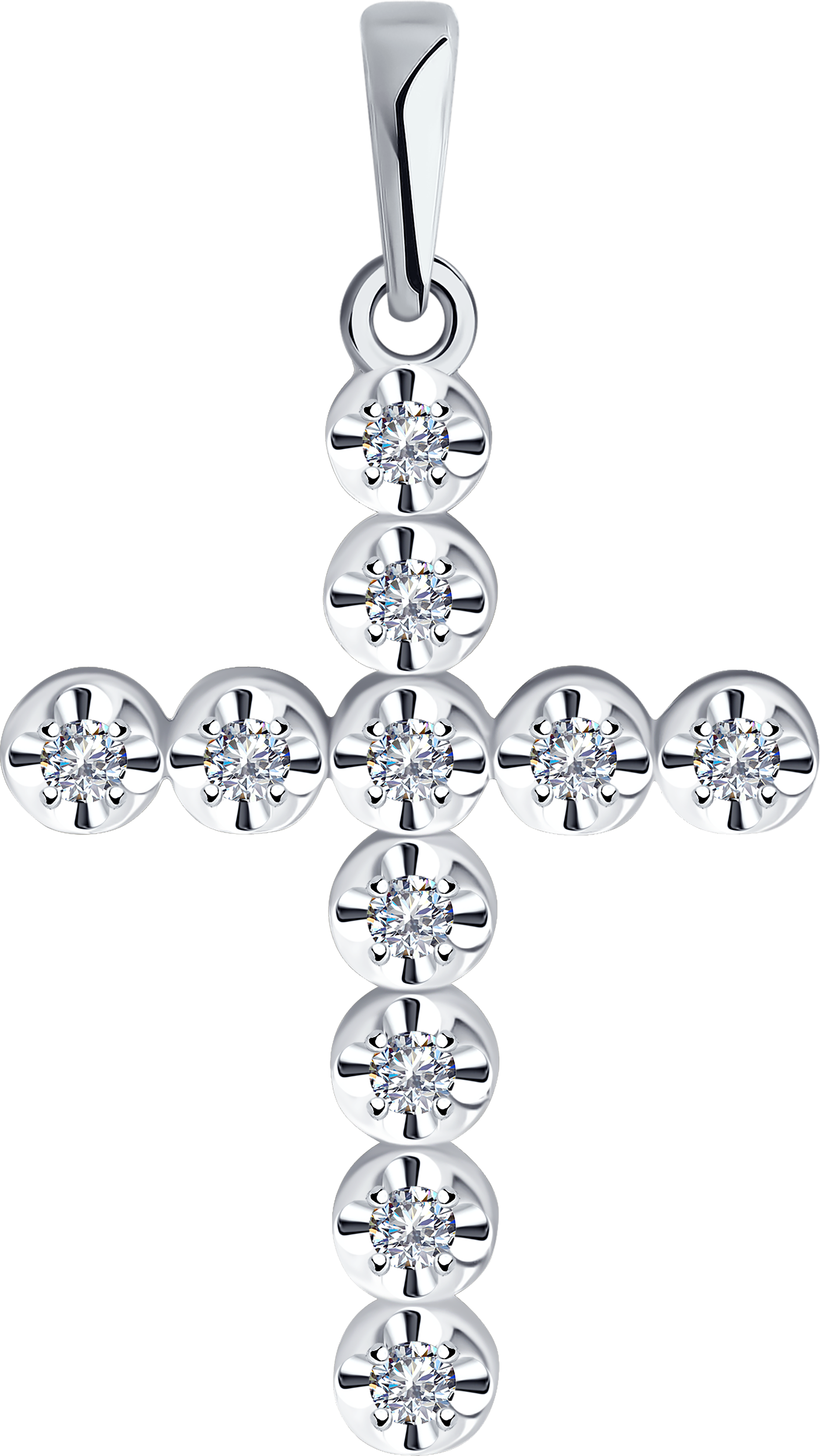 Крест SOKOLOV Diamonds из белого золота с бриллиантами