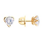 Золотые пусеты со Swarovski Zirconia