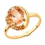 Кольцо из золота с топазами Swarovski