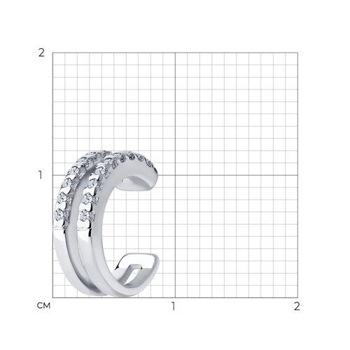 Серьга из серебра с фианитами - фото 5