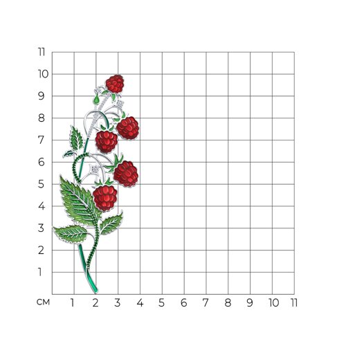 Брошь из серебра с фианитами и эмалью - фото 4